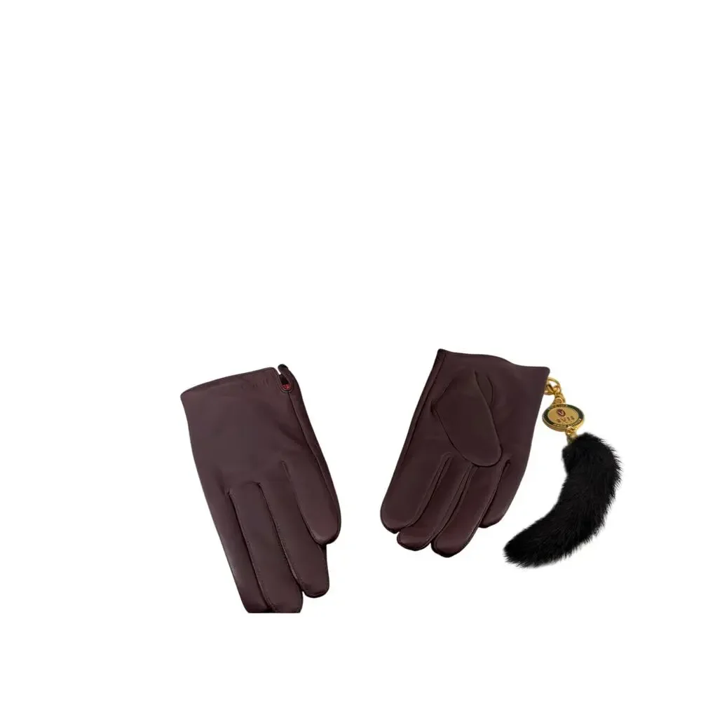 Jindo Fashion Burgundy Leather Gloves Size 44 Made in Korea